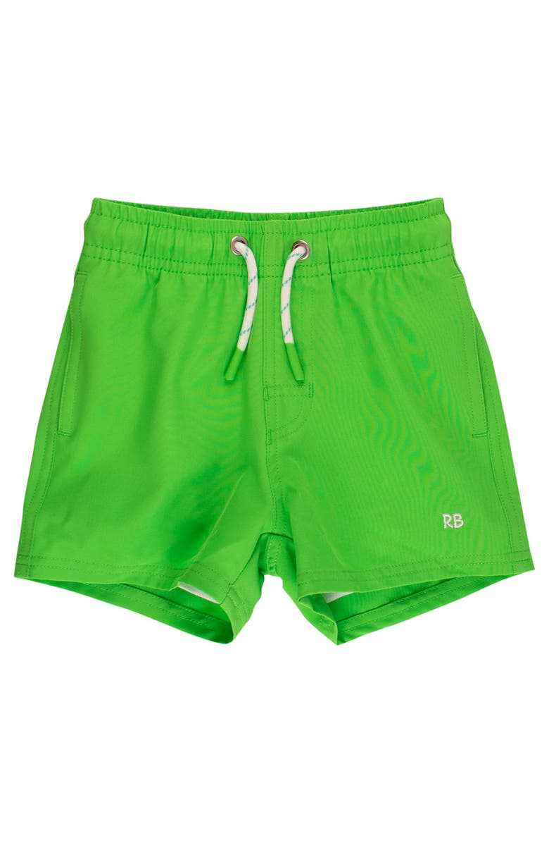 RuggedButts UPF50+ Sun Protected Stretch Swim Trunks, Main, color, Neon Lime