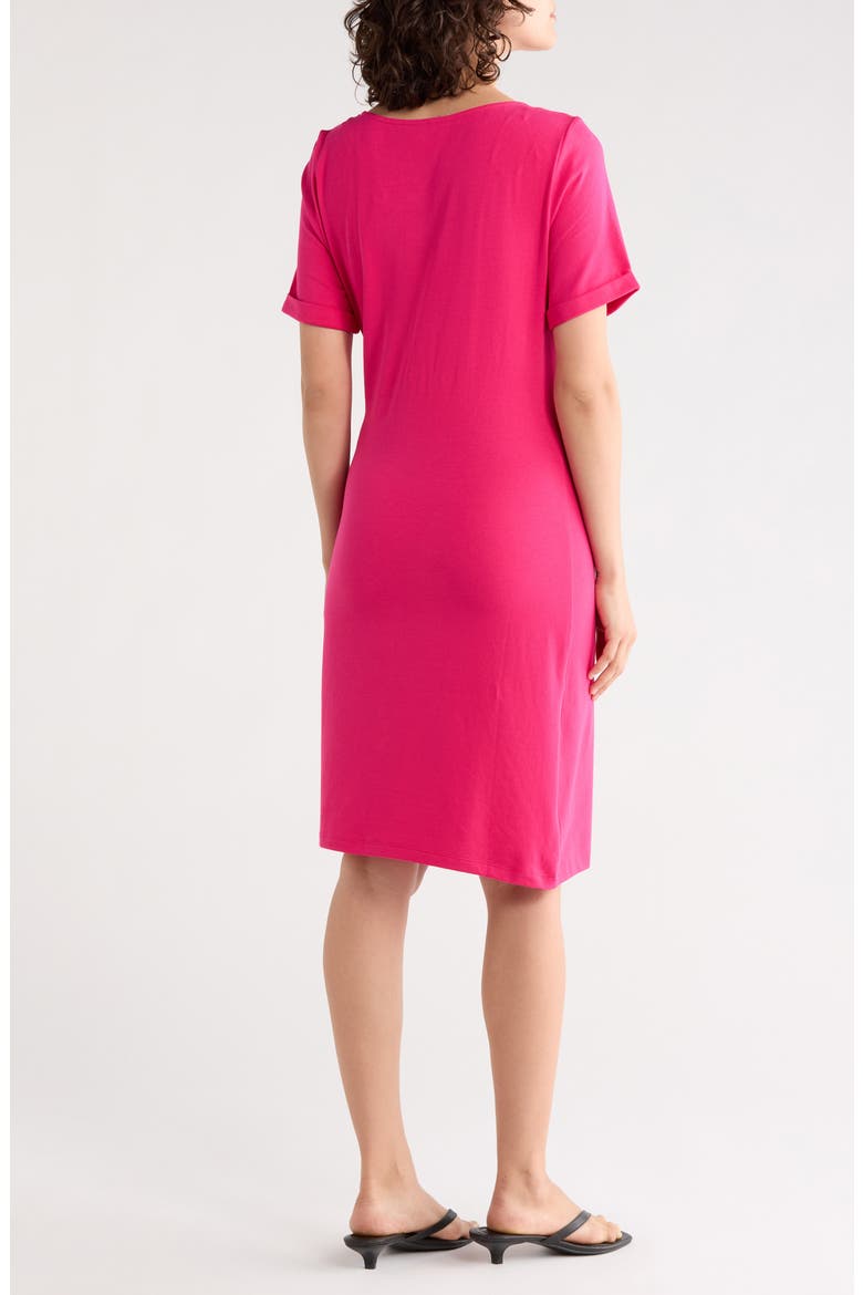 Faux Wrap Dress, Alternate, color, DARK HOT PINK