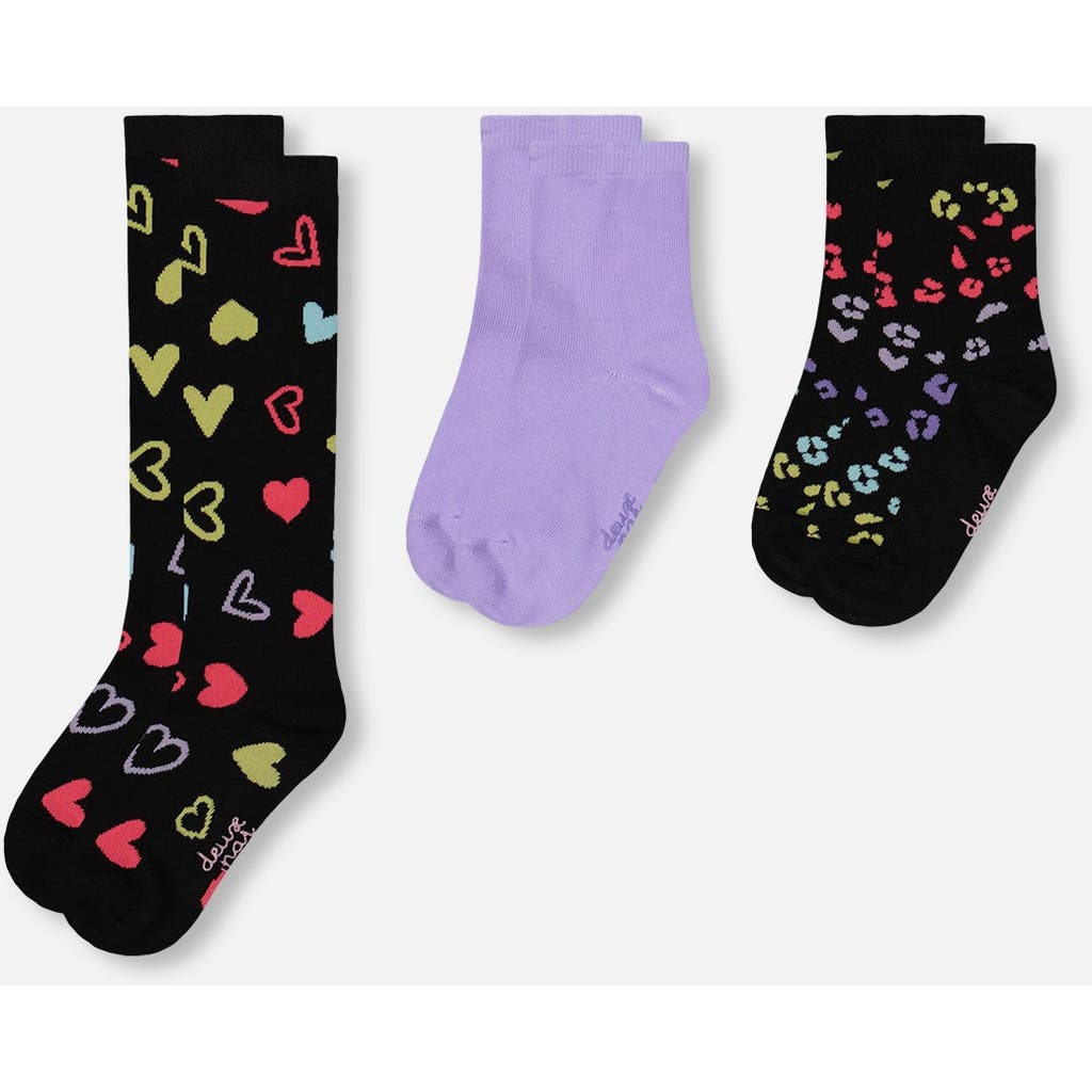 Deux Par Deux Girl 3-pack Knit Socks In Multi