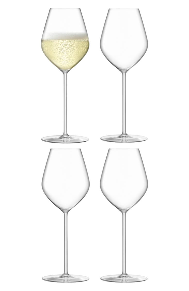 LSA Borough Set of 4 Tulip Champagne Glasses, Alternate, color, Clear