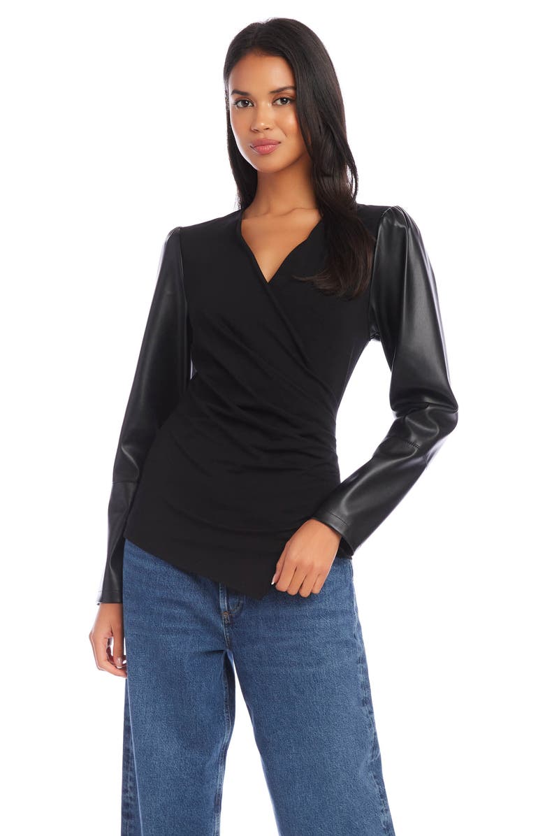 FIFTEEN TWENTY Mixed Media Asymmetric Top, Alternate, color,