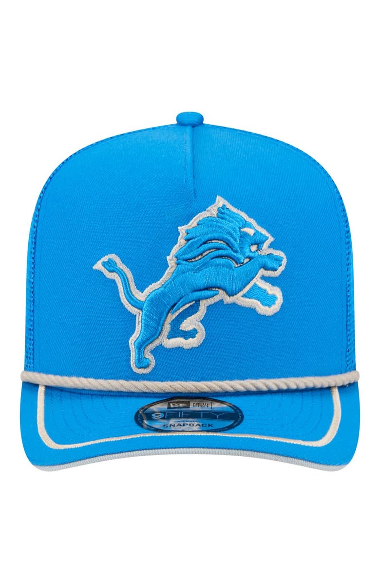 New Era Men's New Era Blue Detroit Lions Vintage Team Rope A-Frame Trucker 9FIFTY Snapback Hat, Alternate, color, Blue