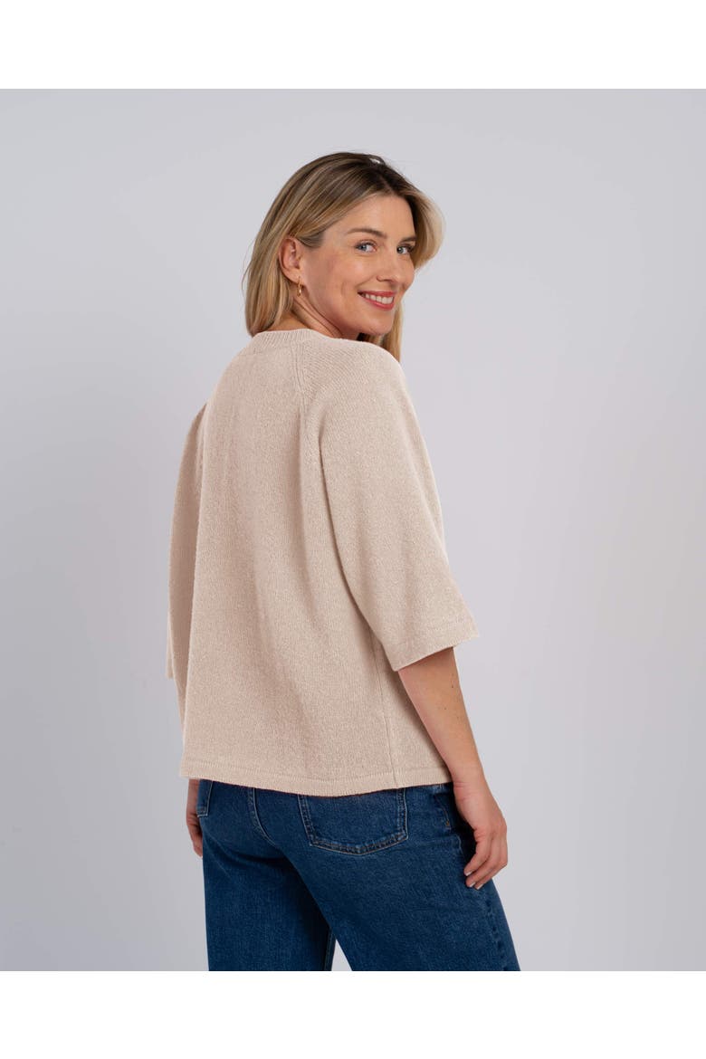 Maisie 3/4 Sleeve Round Neck Sweater, Alternate, color, Champagne Marl