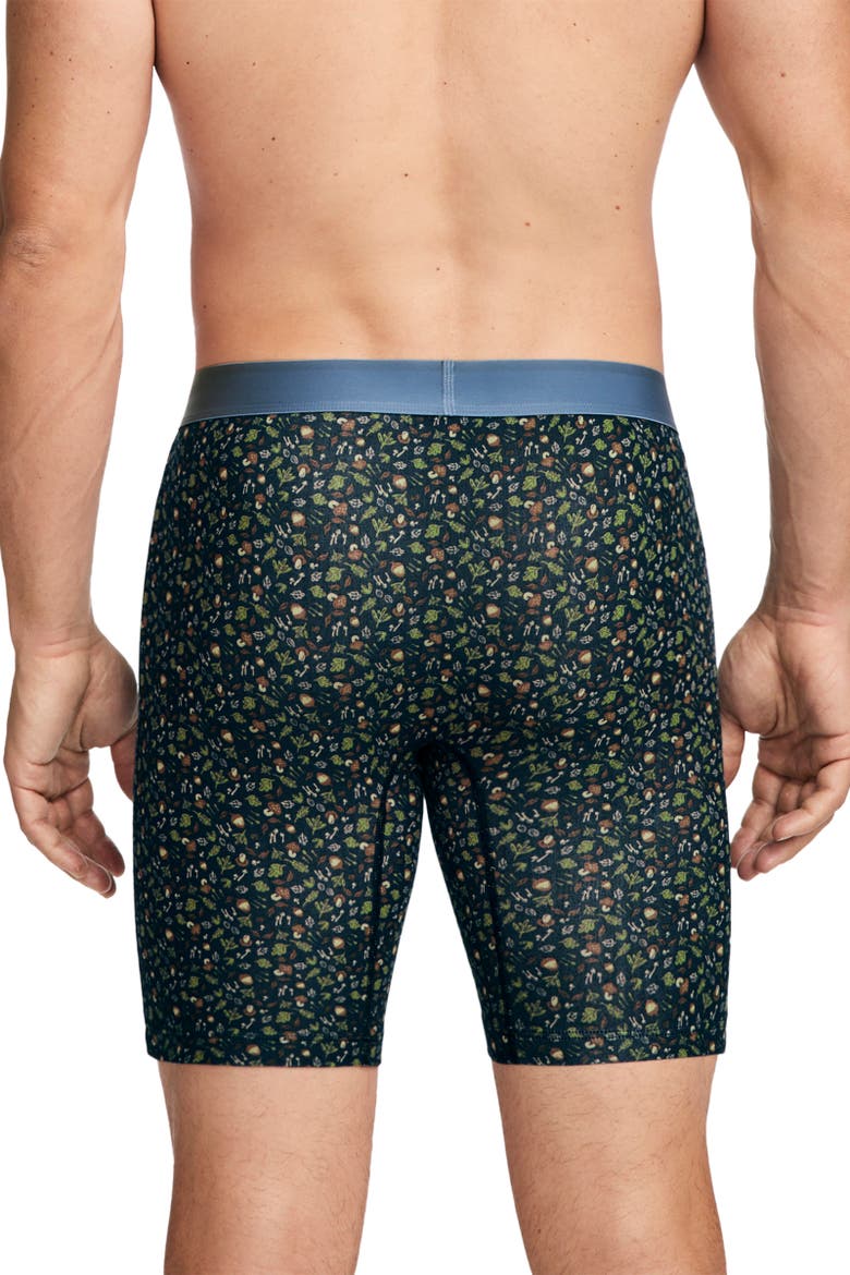 Mens Cotton Stretch 8" Long Leg Boxer Brief - 3 Pack, Alternate, color, Fun Forage