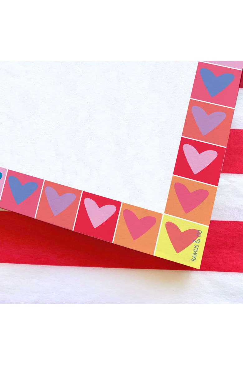 Rainbow Heart 6" x 6" Square Love Notepad, Alternate, color, Multi-Pack