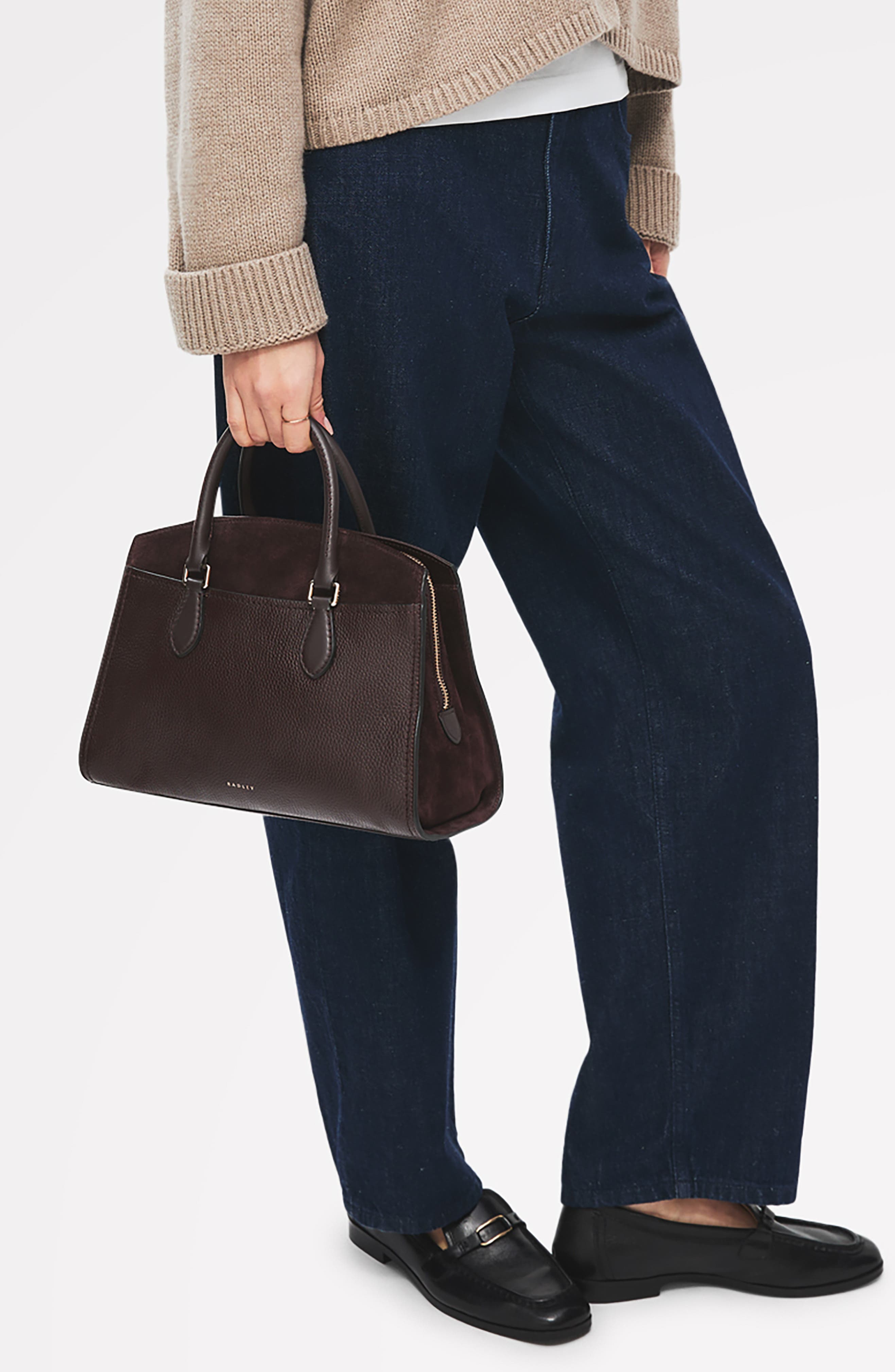 Radley Medium Portland Way Zip Tote Bag, Alternate, color, Dark Oak