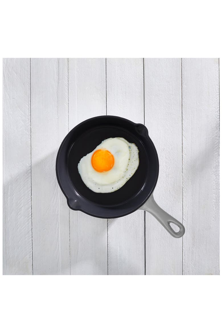 7.5-Inch Nonstick Cast Iron Skillet, Alternate, color, COOL GREY