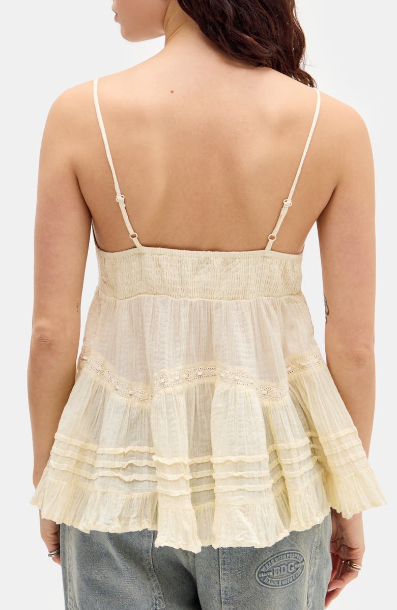 BDG Urban Outfitters Tiered Crinkled Cotton Camisole, Alternate, color, Yellow
