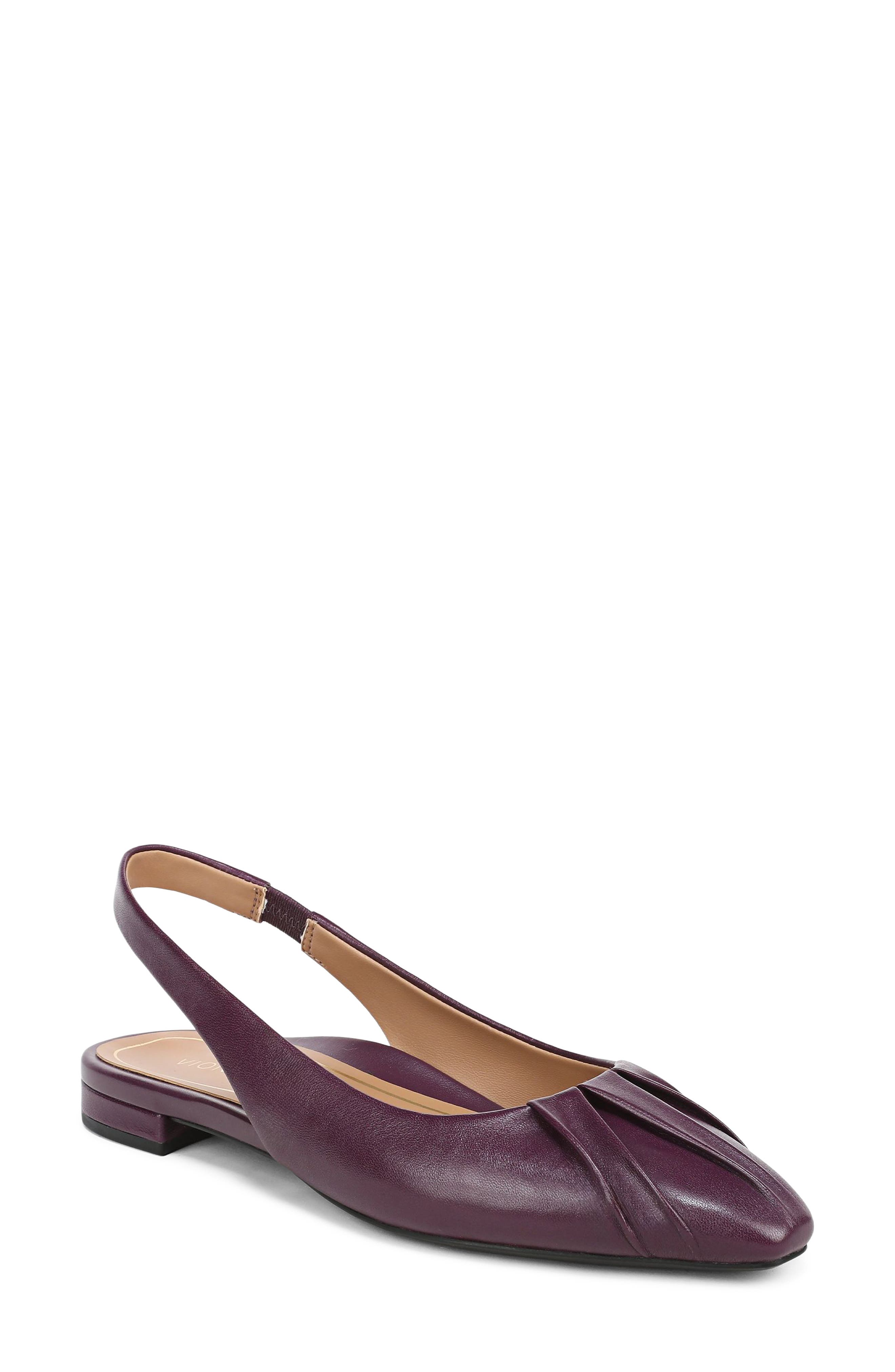 Vionic Gabriella Slingback Flat, Main, color, Winter Plum Leather