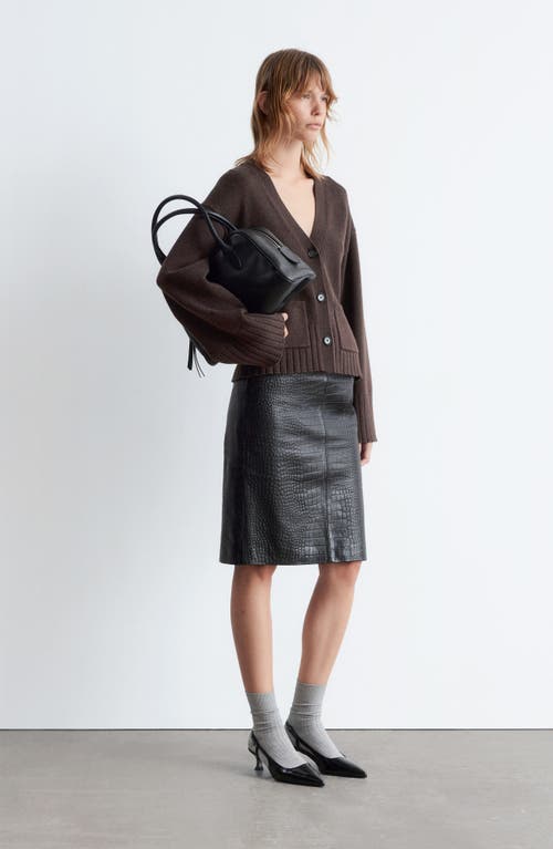 & Other Stories Cotton & Merino Wool Cardigan In Brown
