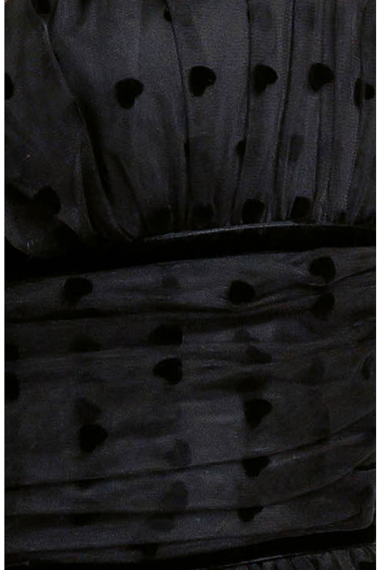 Heart Point d'Esprit Midi Cocktail Dress, Alternate, color, BLACK