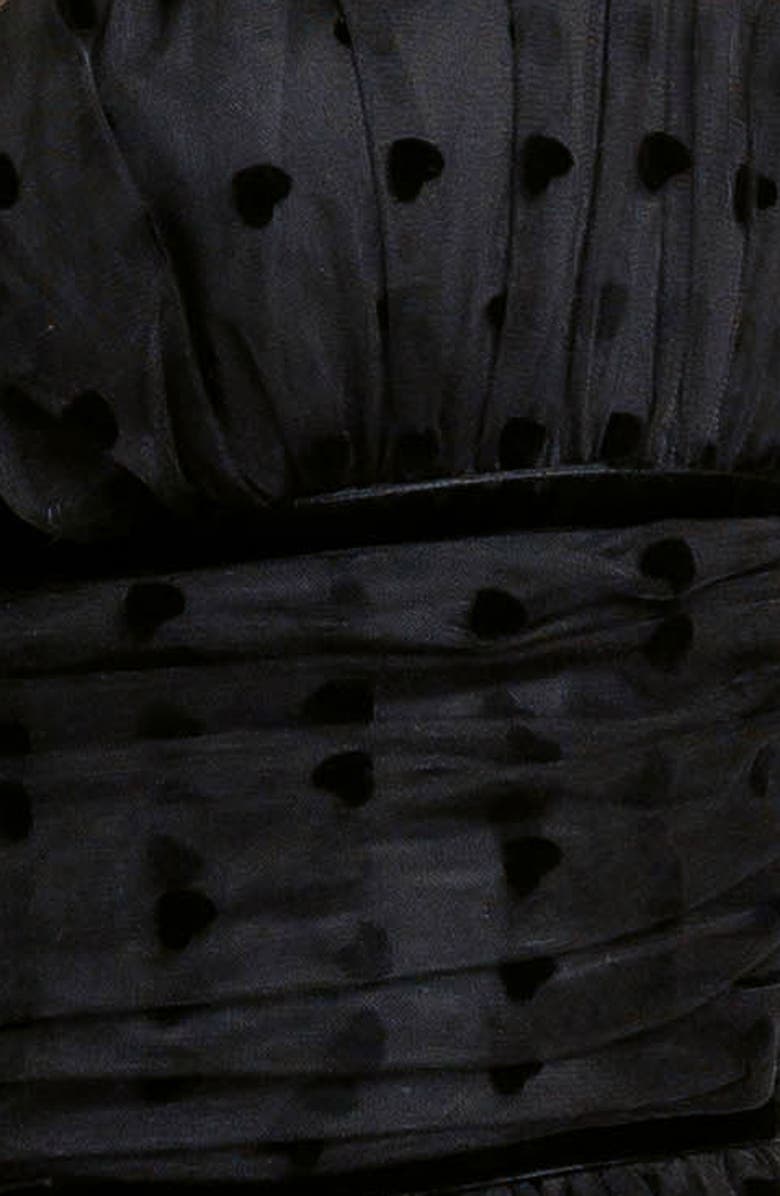 FREEMARKET Heart Point d'Esprit Midi Cocktail Dress, Alternate, color, Black