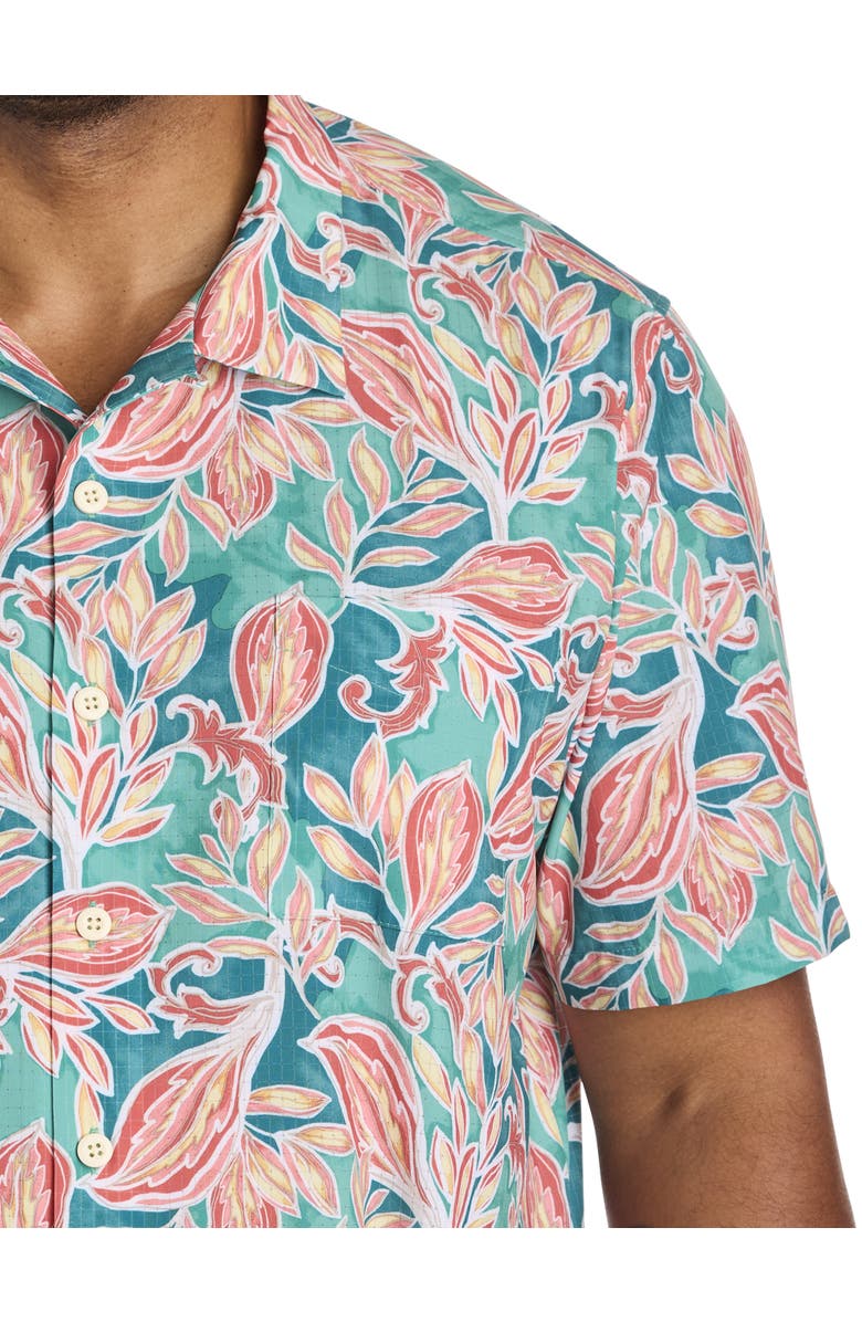 Tommy Bahama Big & Tall Coast Wild Vines IslandZone<sup>®</sup> Sport Shirt, Alternate, color, Large Teal