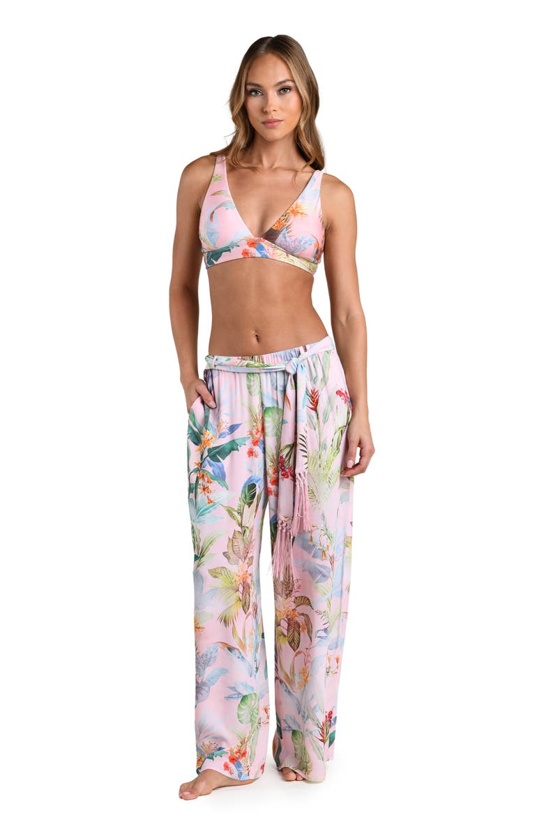 L'AGENCE Colorful Palms Cover-Up Pants, Alternate, color, Pink Multi