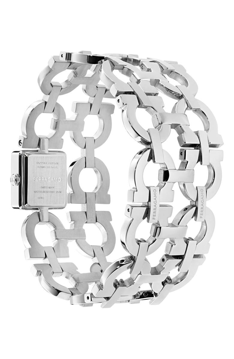 FERRAGAMO Double Gancini Catwalk Double Bracelet Watch, 19mm x 19mm, Alternate, color, Stainless Steel