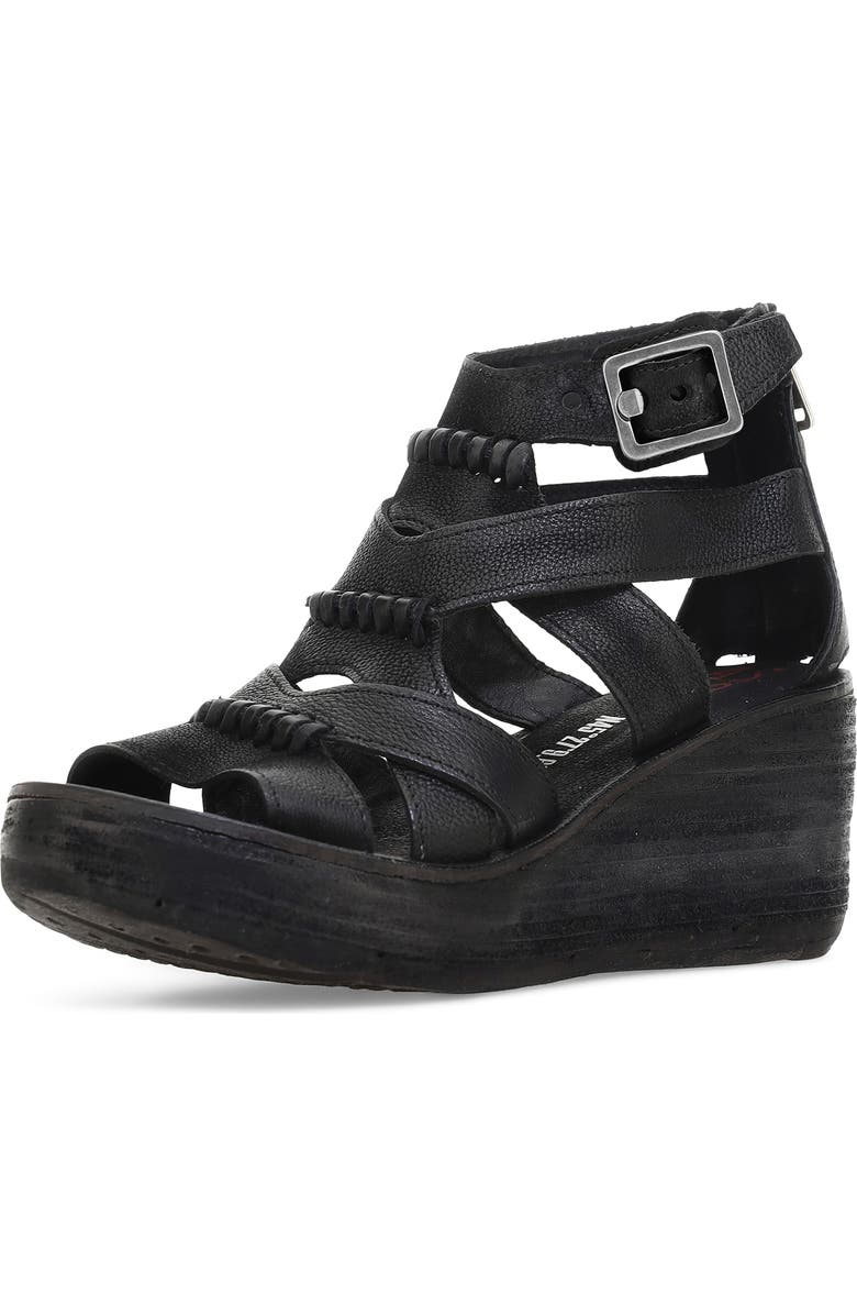 A.S.98 Norman Platform Wedge Sandal, Main, color, Black
