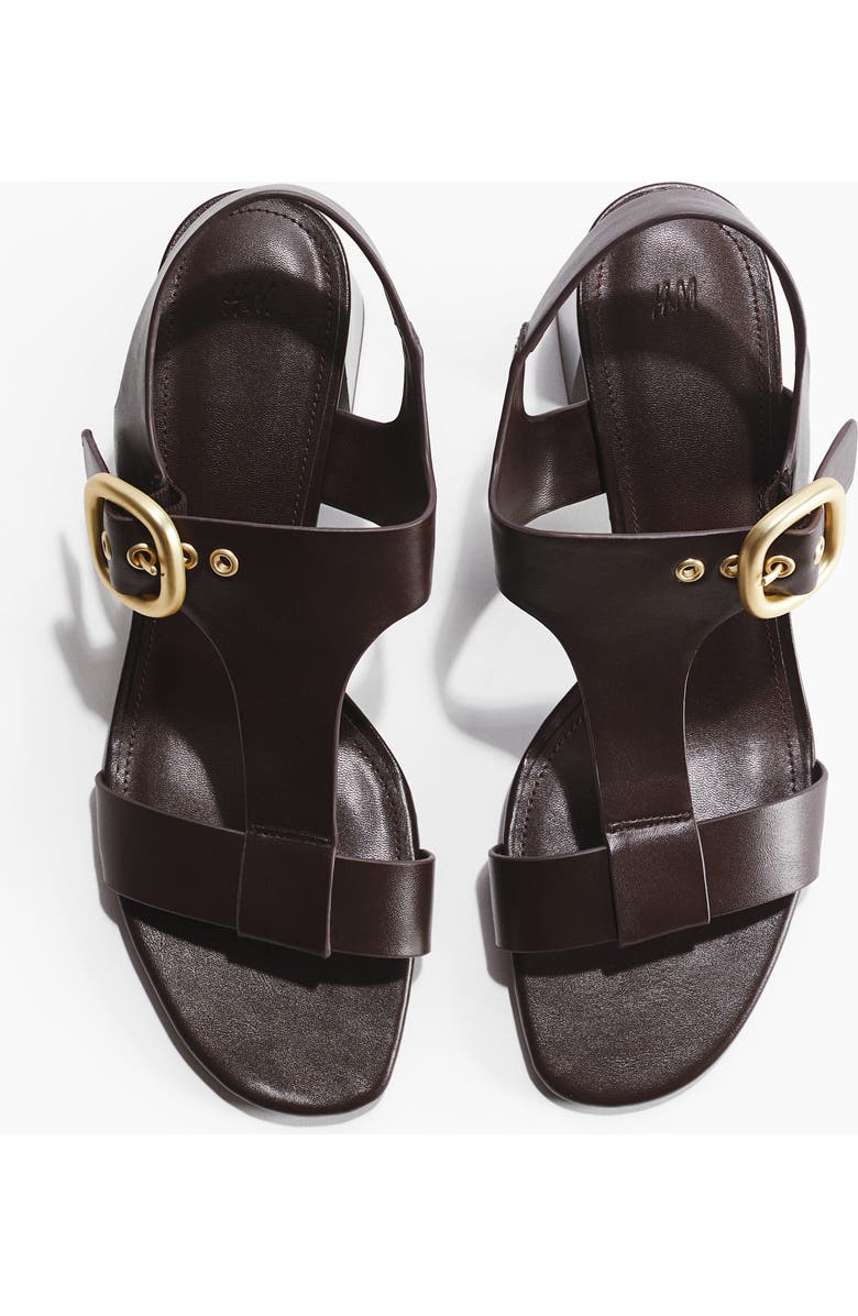 H&M Block-heeled Sandals, Alternate, color, Dark Brown