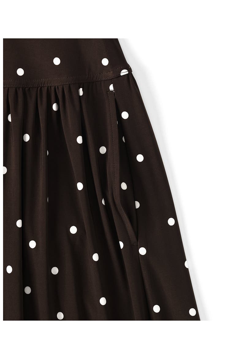 Silky Knit Maxi Skirt, Alternate, color, Rich Coffee/White Polka Dot