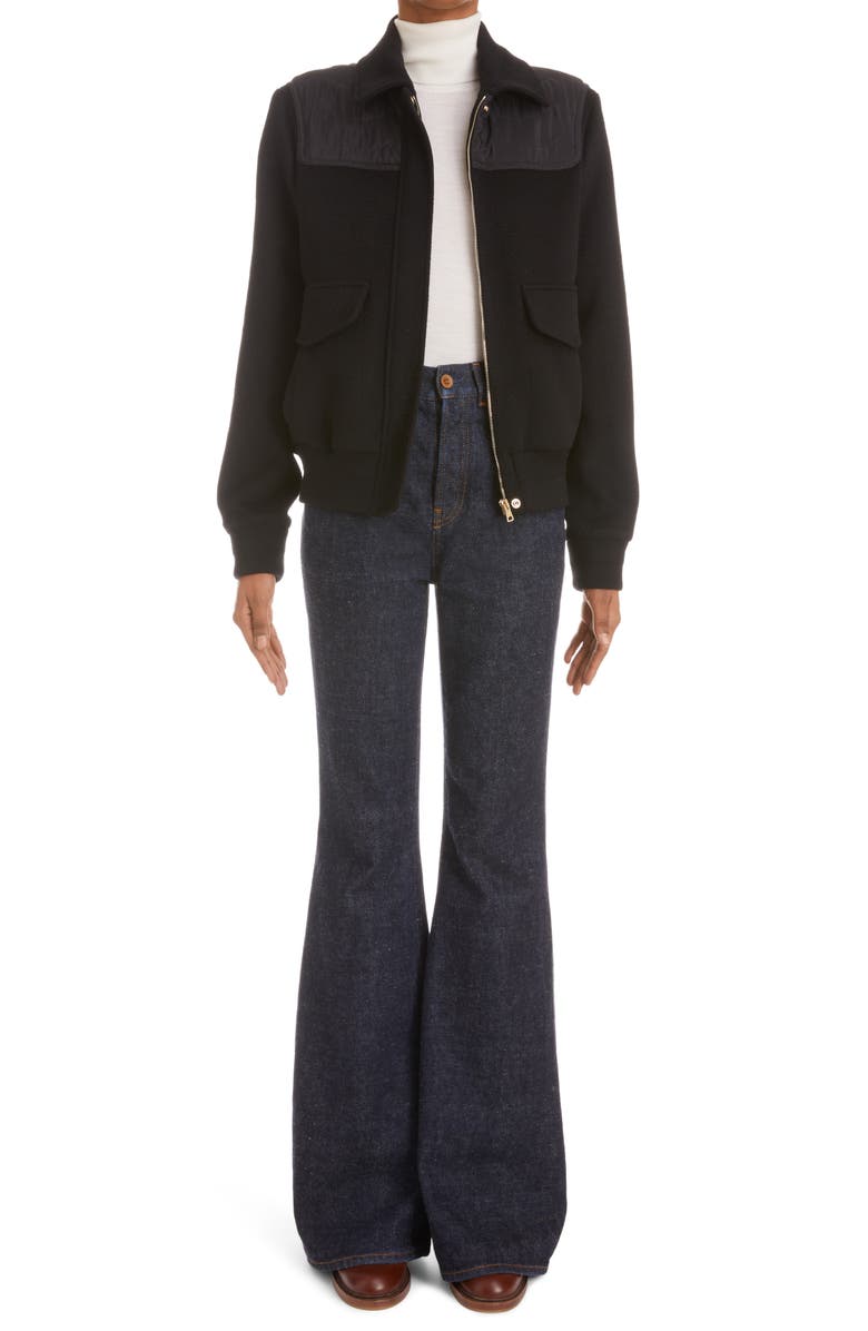 Chloé Wide Leg Cotton & Hemp Jeans, Alternate, color, 