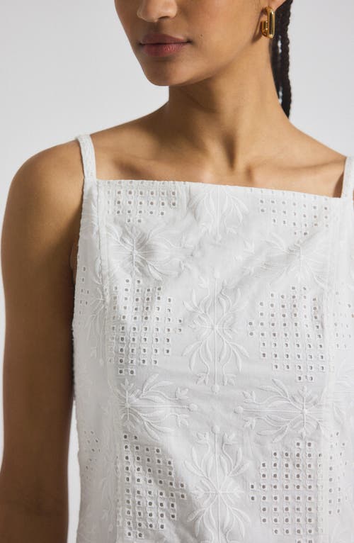 Derek Lam 10 Crosby Sage Garden Tile Cotton Eyelet Minidress In White