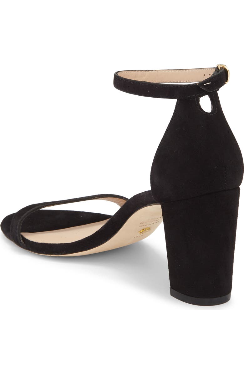 Stuart Weitzman NearlyNude Ankle Strap Sandal, Alternate, color, True Black
