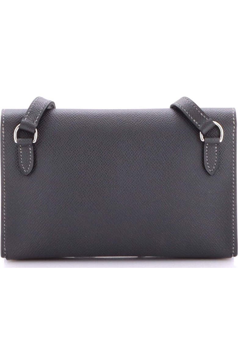 Pre-Owned Hermes Double Snap Pochette Crossbody Epsom, Alternate, color, Gris Misty