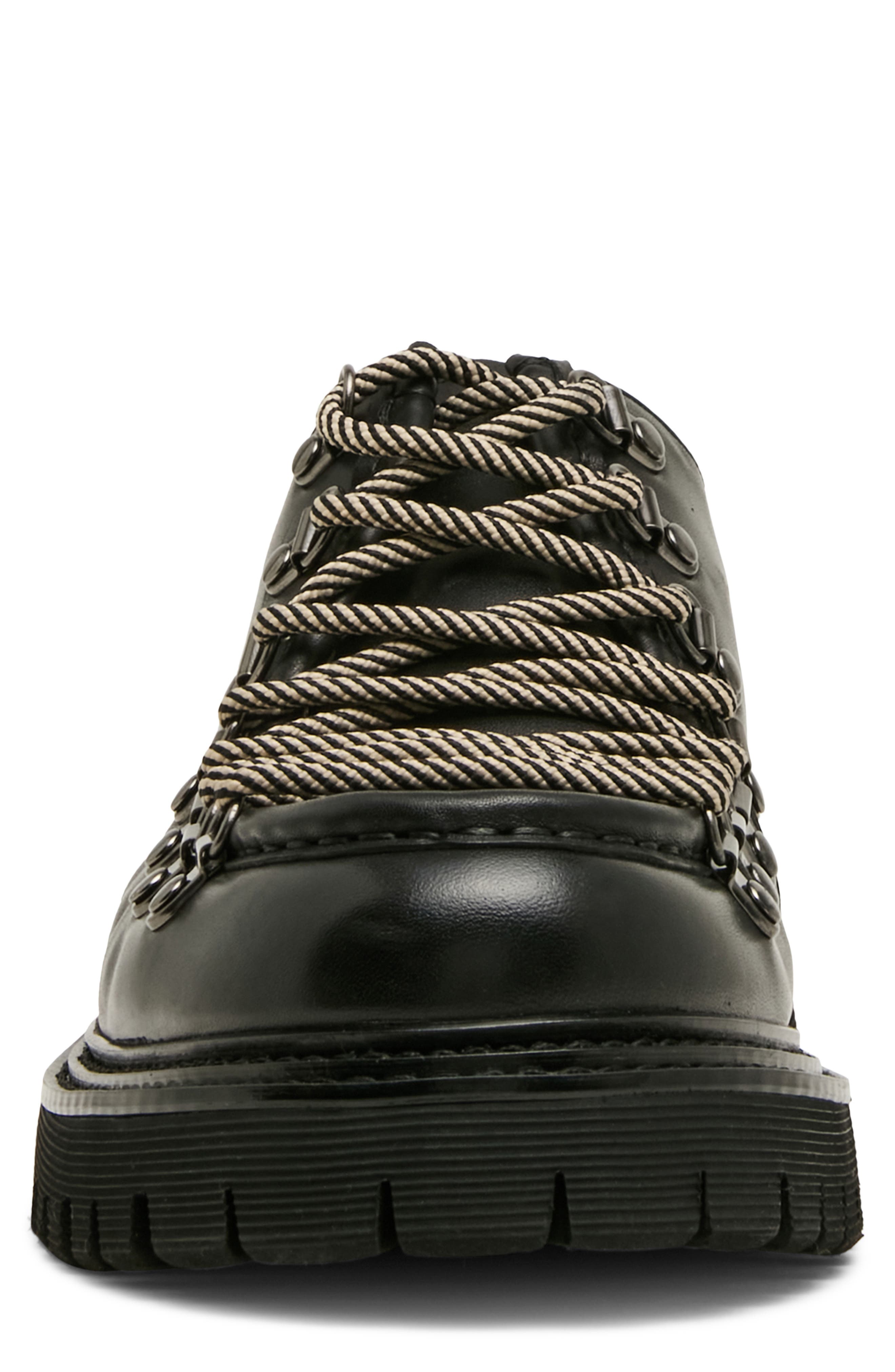 Campello Leather Moc Toe Oxford, Alternate, color, BLACK LEATHER