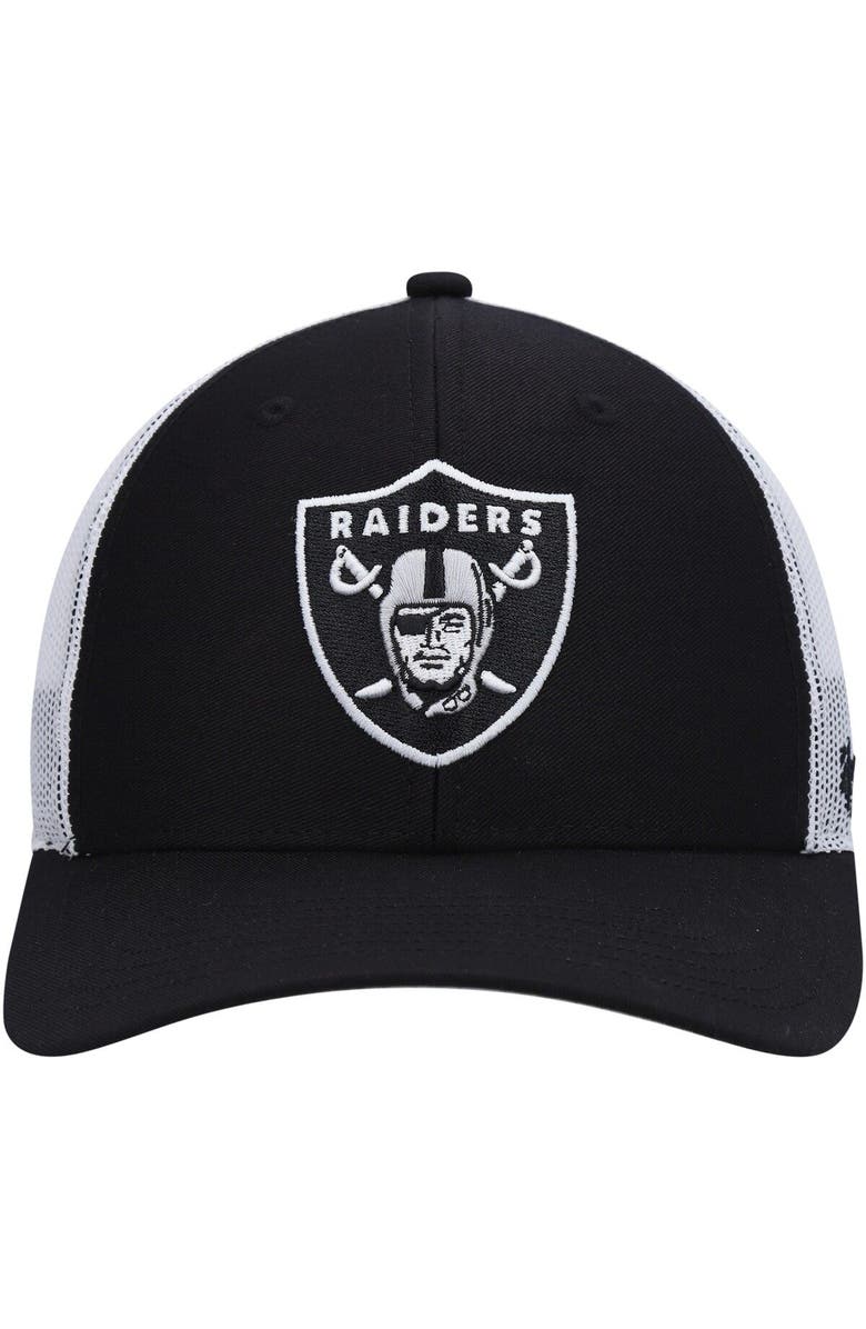 '47 Youth '47 Black/White Las Vegas Raiders Adjustable Trucker Hat, Alternate, color, 