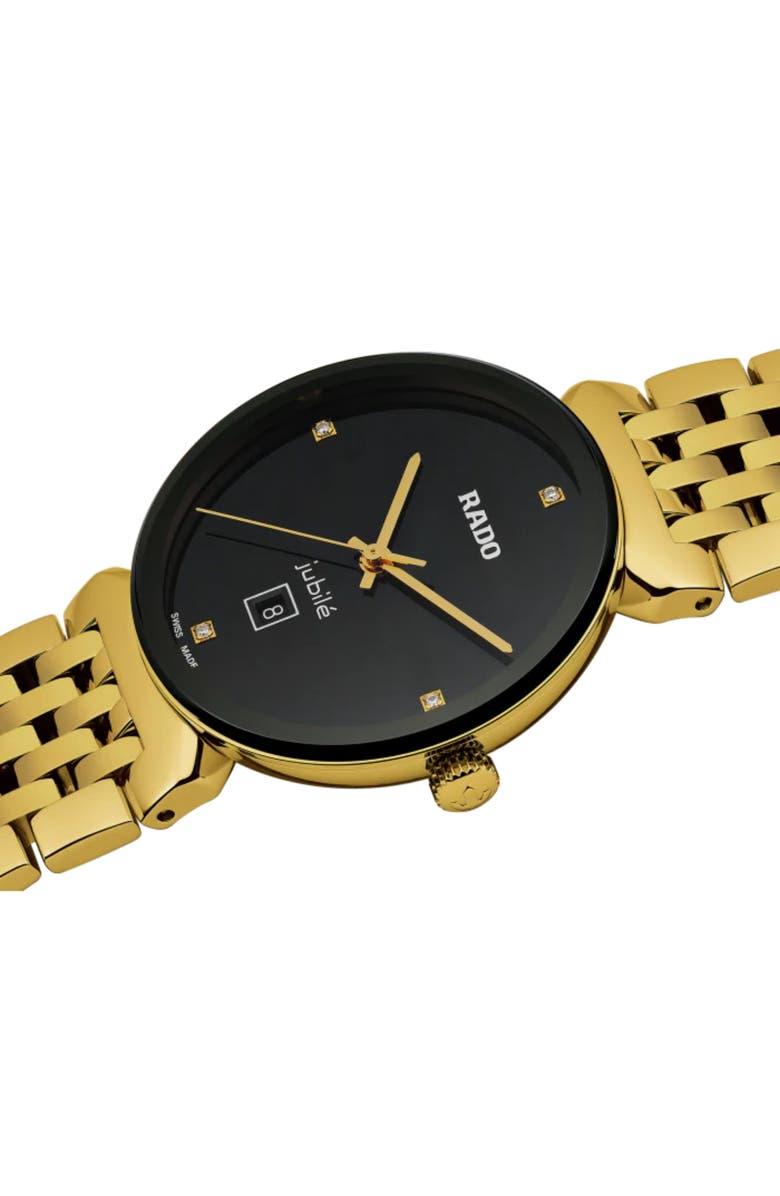 RADO Florence Diamond Bracelet Watch, 30mm, Alternate, color, Gold