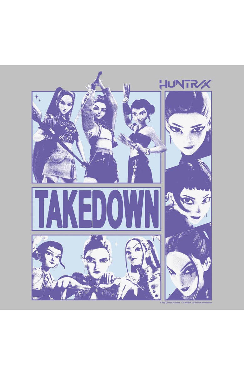 KPop Demon Hunters Women's KPop Demon Hunters Takedown Huntrix Logo  Graphic T-Shirt, Alternate, color, Athletic Heather