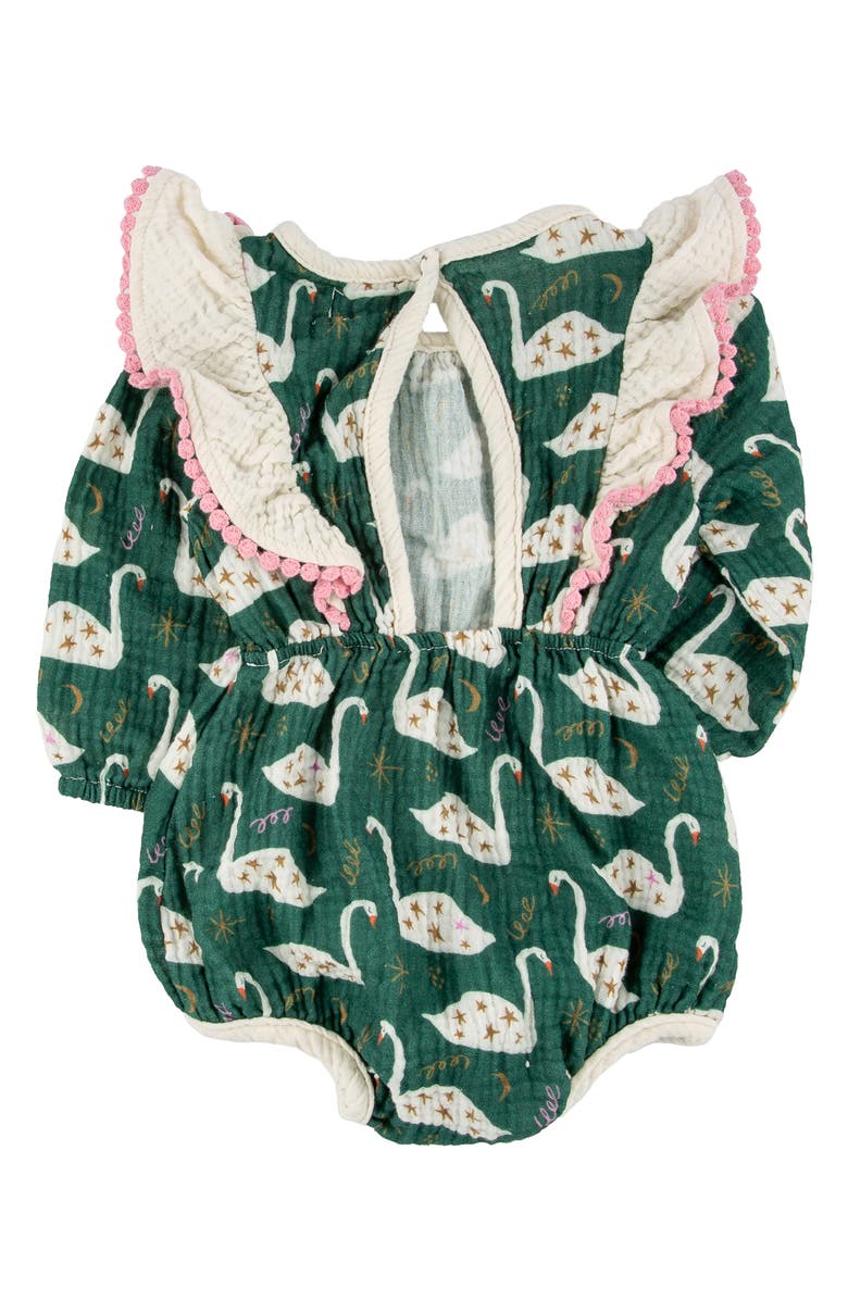 Miki Miette Ingrid Print Ruffle Accent Cotton Bubble Romper, Alternate, color, 