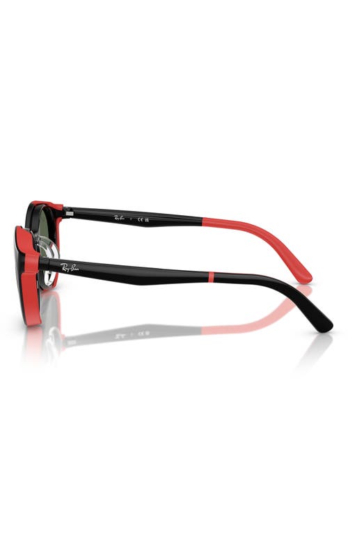 Ray Ban Ray-ban Kids' 48mm Pillow Optical Glasses & Clip-on Sunglasses In Black/red