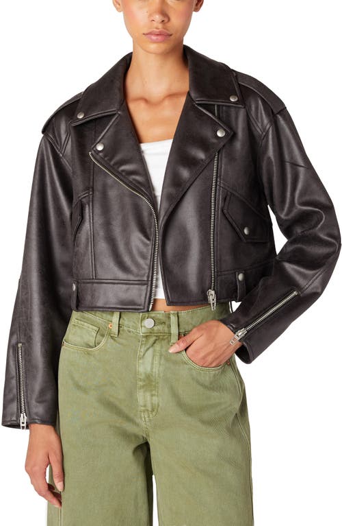BLANKNYC BLANKNYC DISTRESSED FAUX LEATHER MOTO JACKET 