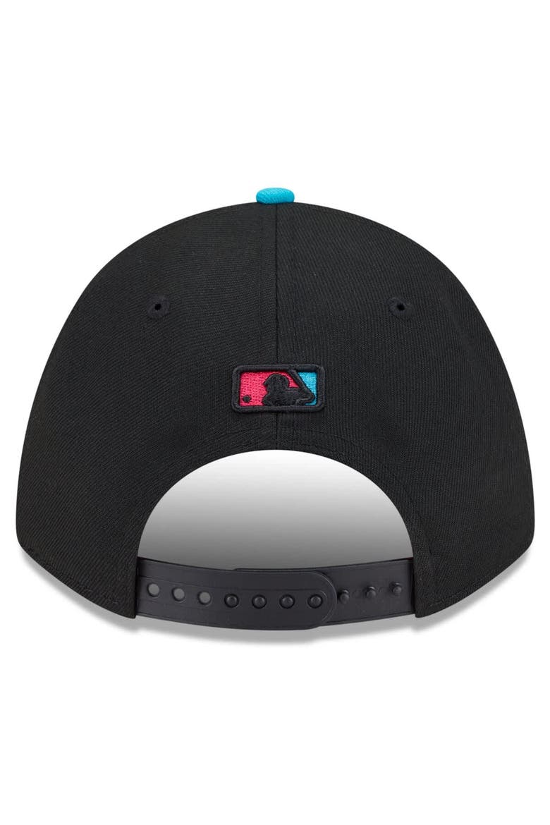 Men's New Era Black/Pink Miami Marlins 2025 City Connect 9FORTY M-Crown Adjustable Hat, Alternate, color, Black