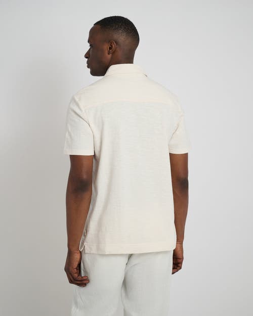 Onia Linen Sweater Polo In Egret