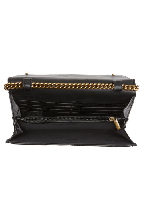 Kurt Geiger London Kensington Quilted Leather Wallet On A Chain In Black