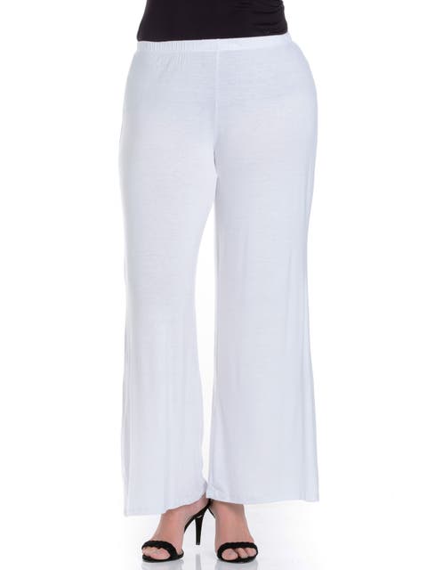 Elastic Waist Flared Leg Palazzo Pants