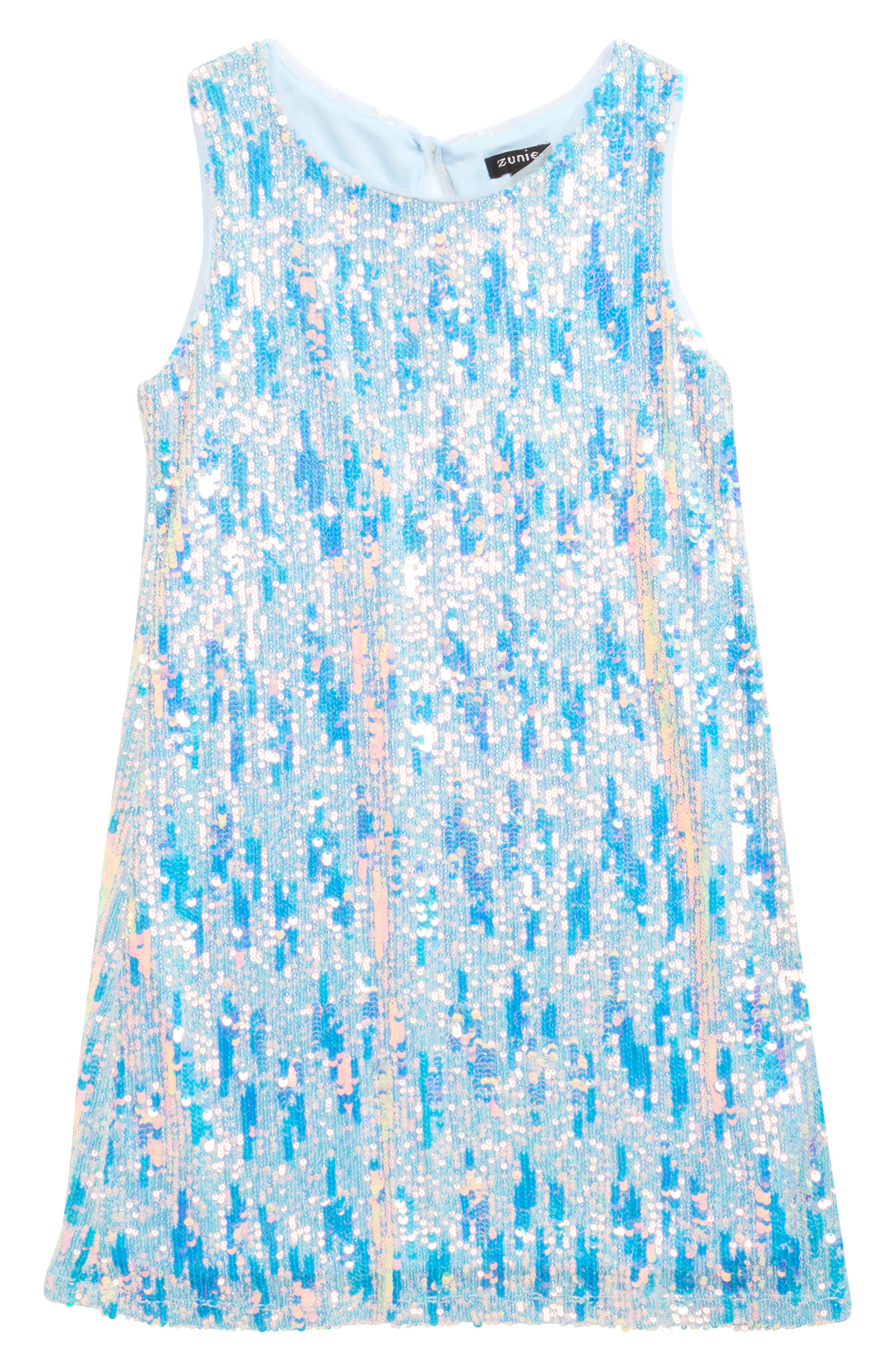 Zunie Kids' Sleeveless Sequin Shift Dress