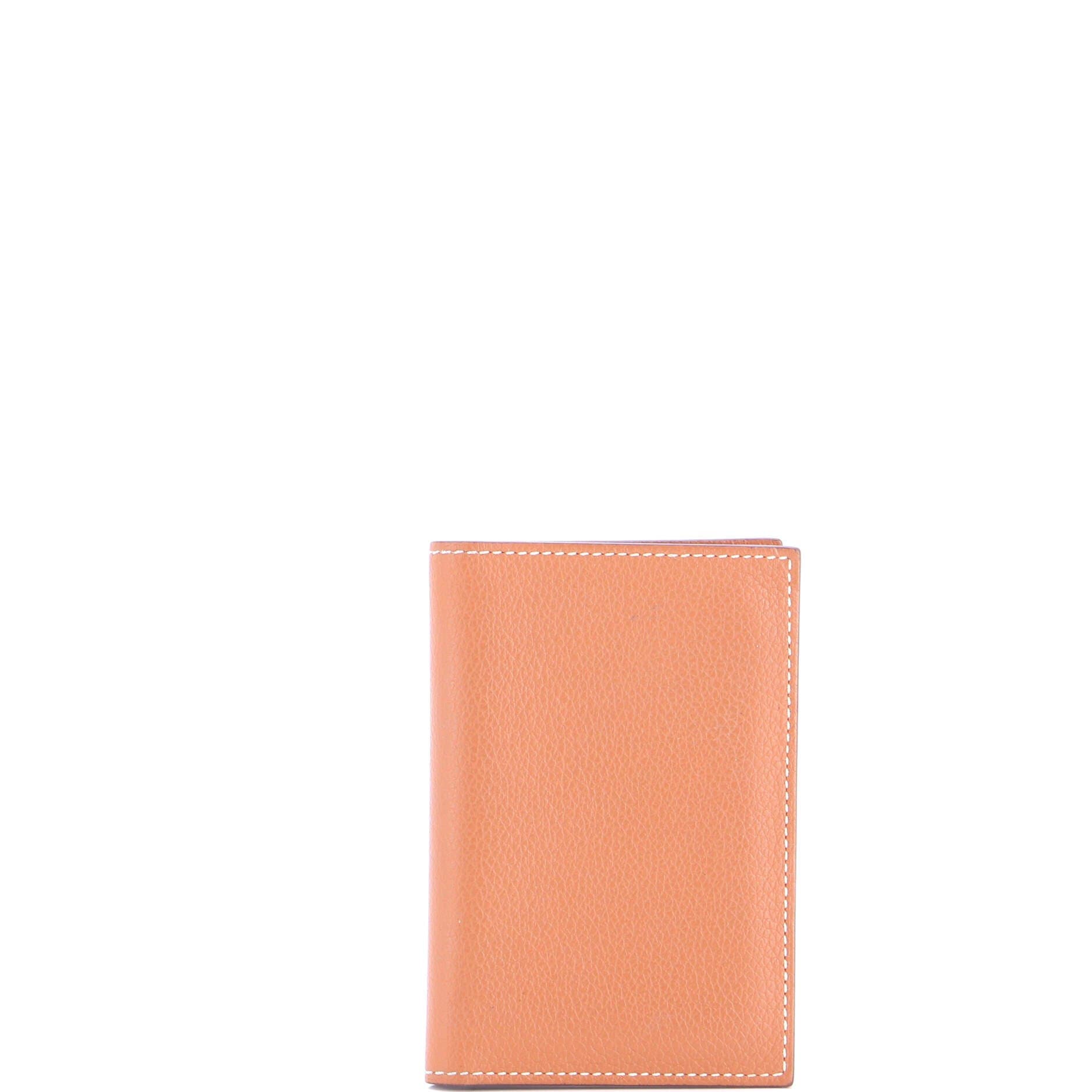 Pre-Owned Hermes MC2 Euclide Card Holder Case Leather, Main, color, Gold