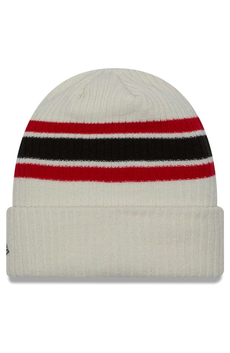 New Era Men's New Era Cream NC State Wolfpack Vintage Cuffed Knit Hat, Alternate, color,