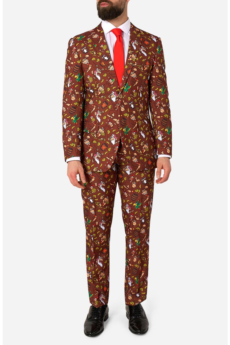 Donkey Kong 2-Piece Suit, Main, color, BROWN