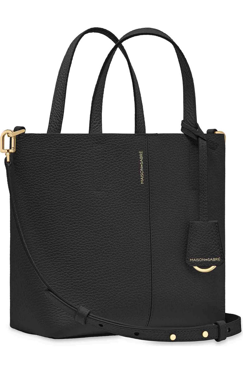 MAISON de SABRÉ Small Leather Soft Tote, Alternate, color, Rouge Noir