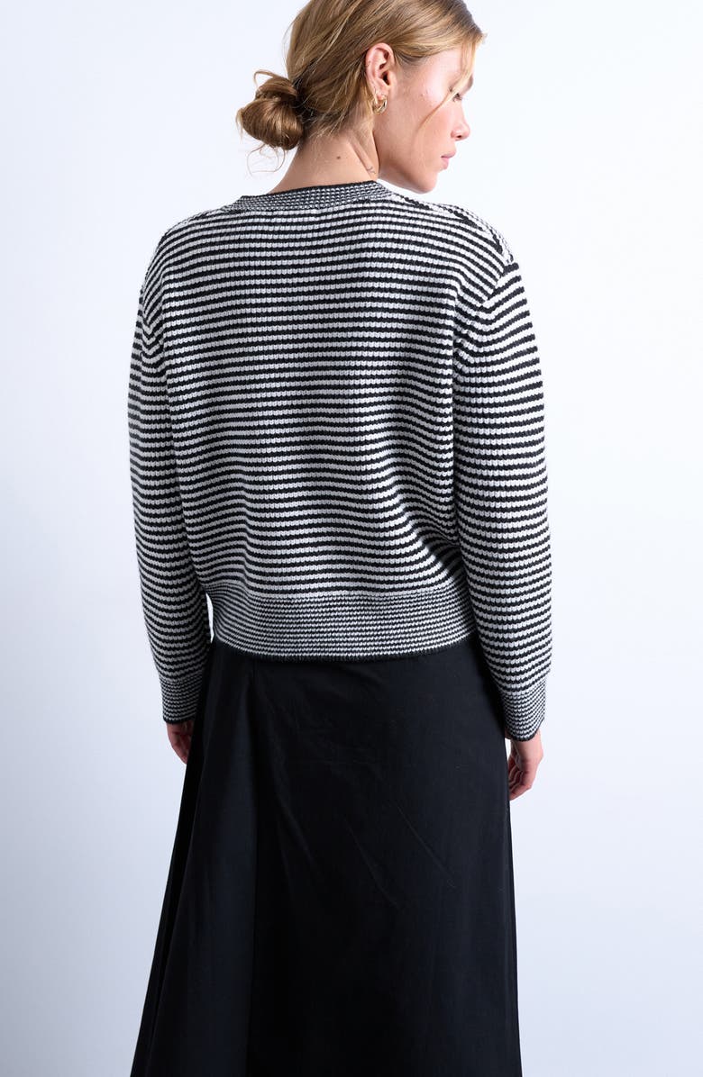 Topshop Stripe Scarf & Cardigan Set, Alternate, color, White Multi