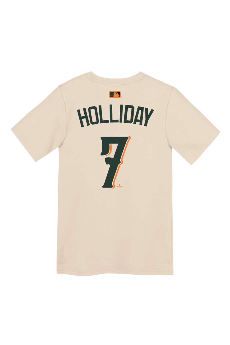 Preschool Nike Jackson Holliday Cream Baltimore Orioles 2026 City Connect Name & Number T-Shirt, Alternate, color, Cream