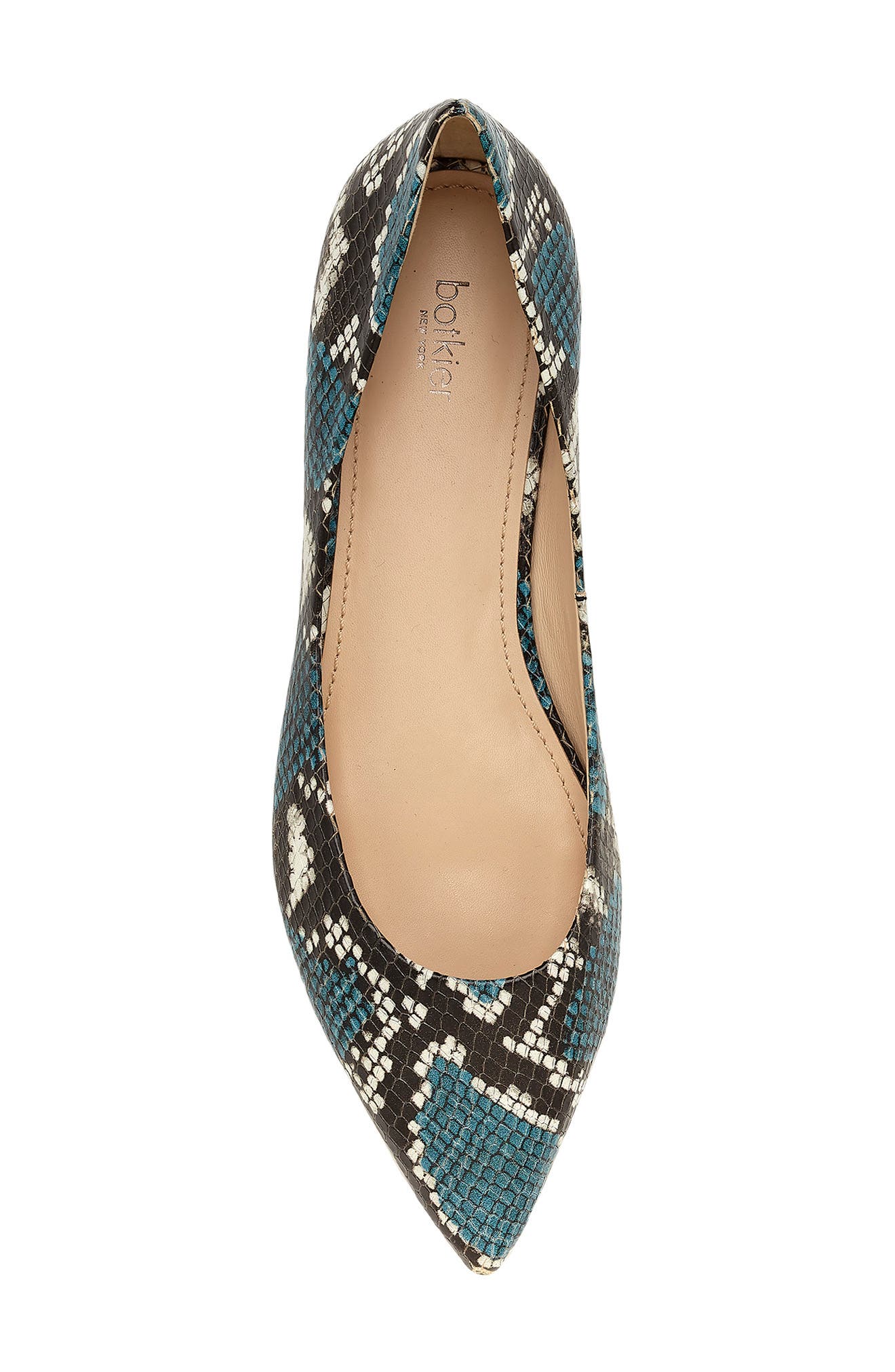 Annika Pointed Toe Flat, Alternate, color, BLUE SNAKE PRINT LEATHER