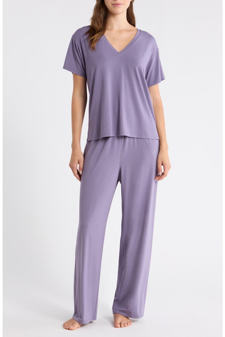 Cool Touch Jersey Pajamas, Main, color, PURPLE CADET