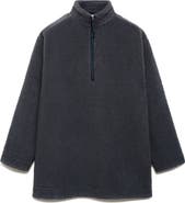 MANGO Oversize High Pile Fleece Half Zip Pullover