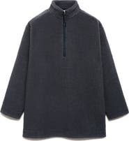 MANGO Oversize High Pile Fleece Half Zip Pullover