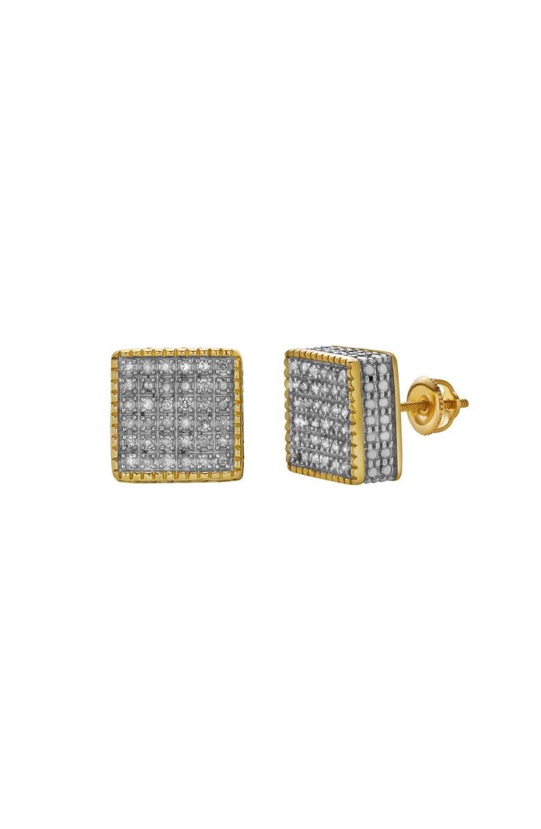 LuvMyJewelry Caloroso 10K Yellow Gold Diamond Unisex Earrings - 0.25 Cts, Main, color, 
