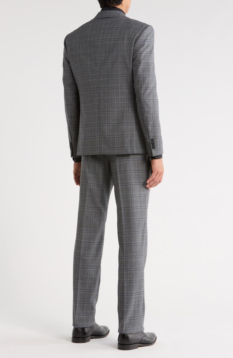 John Varvatos Star USA Plaid Wool Blend Suit, Alternate, color, Charcoal